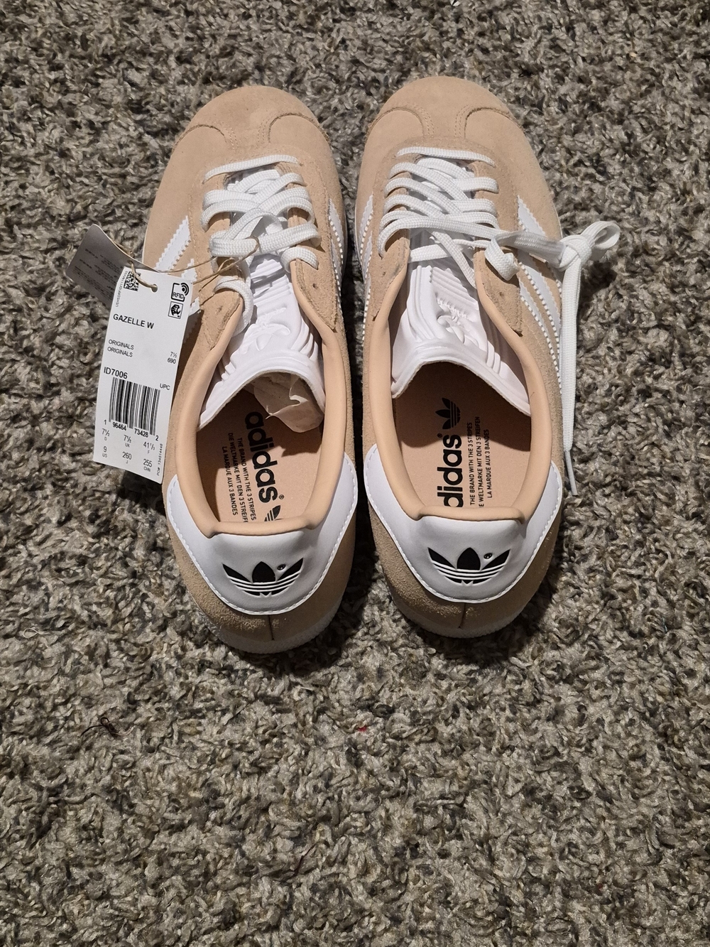 Adidas Gazelle Suede Sneakers in Blush White - Picture 2 of 3